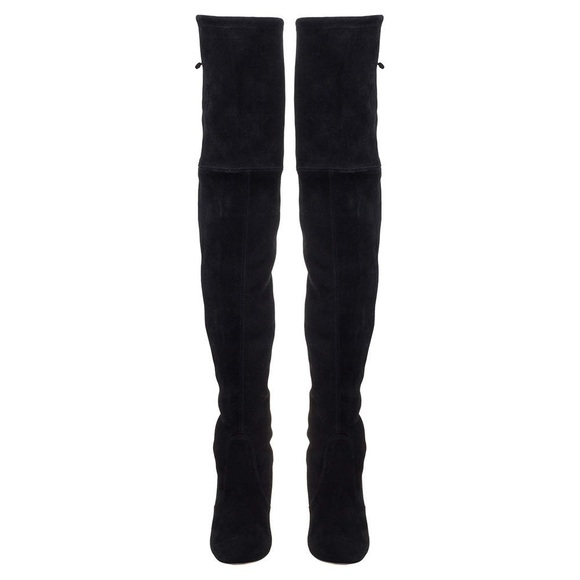 Stuart Weitzman Black Suede Kirstie 90 Over-the-knee Boots Size 7 - Picture 3 of 9